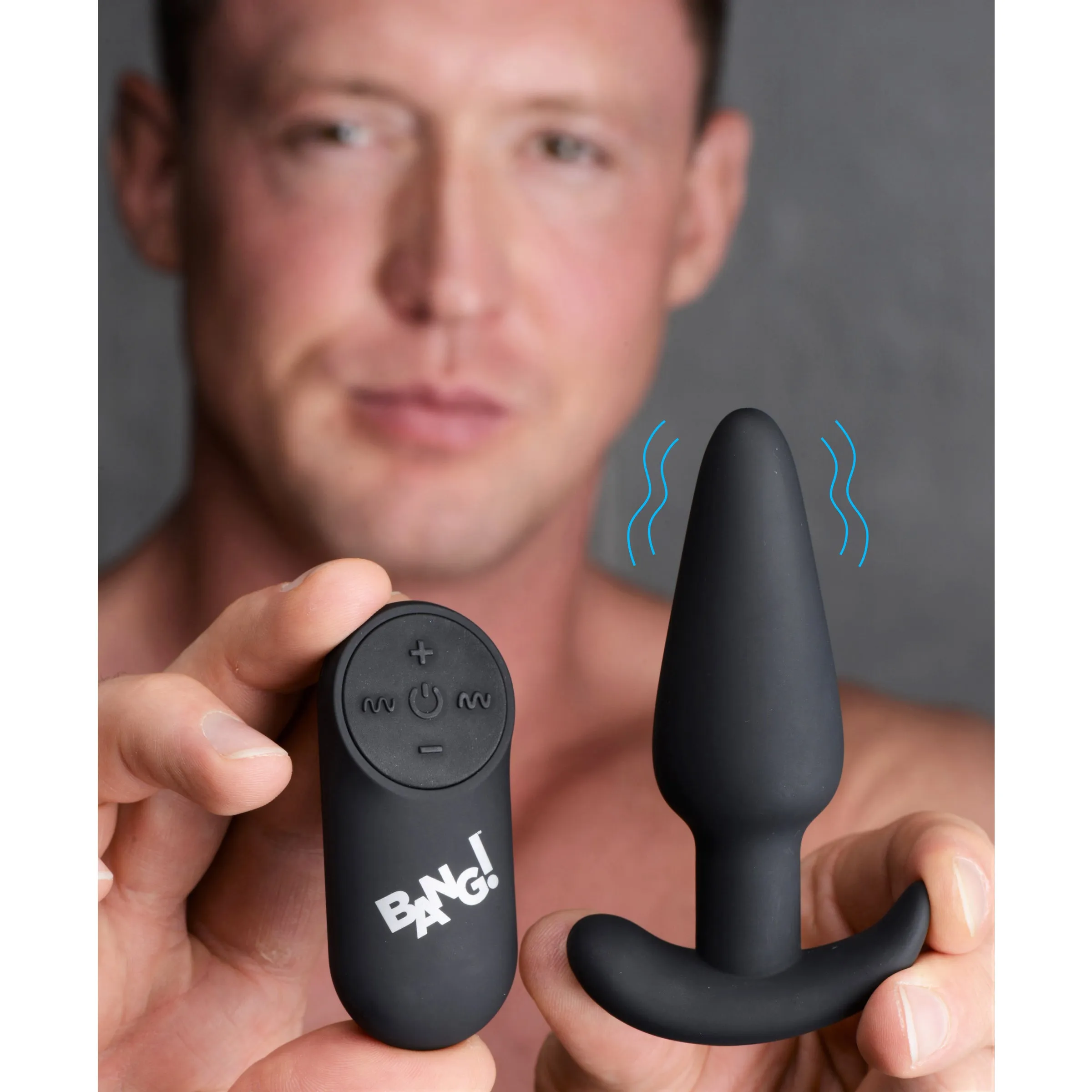 21X Remote Control Vibrating Silicone Butt Plug - Black