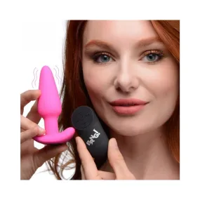 21x Silicone Butt Plug With Remote - Pink