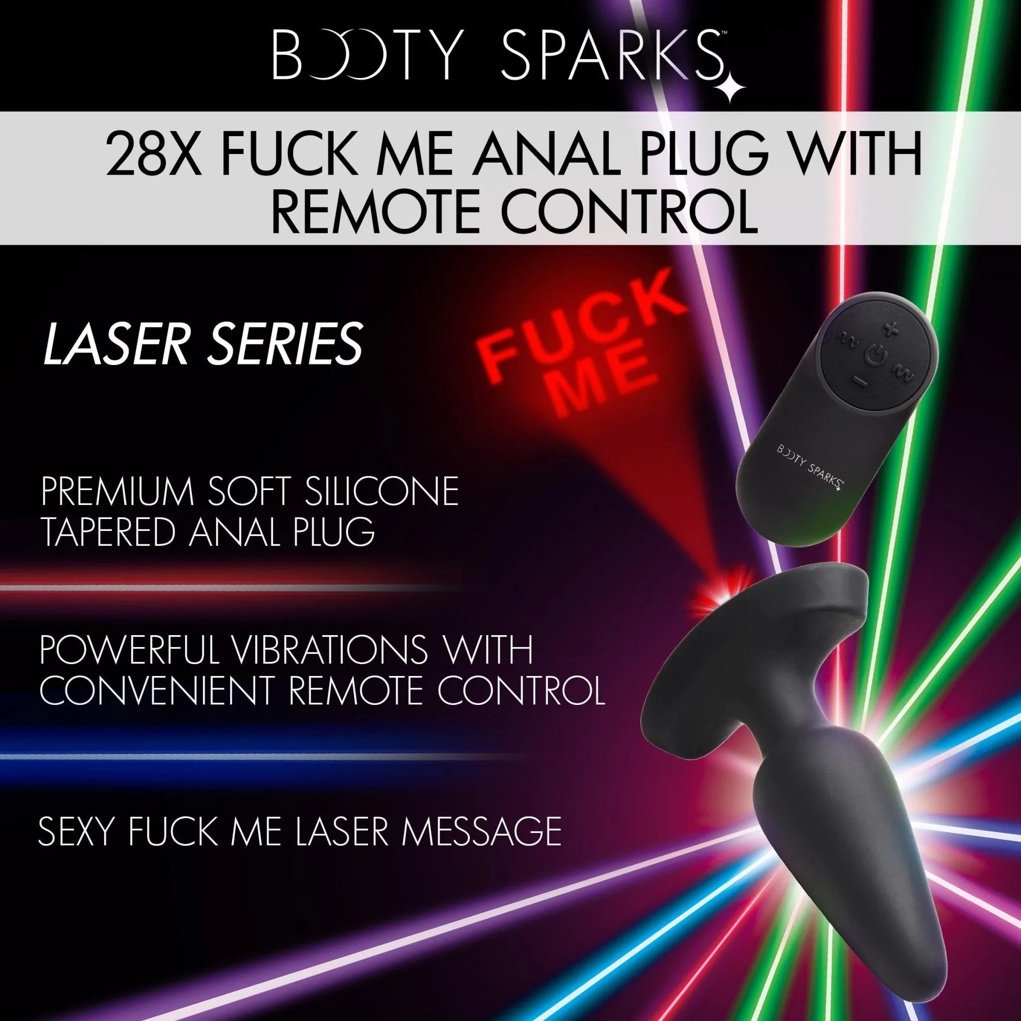 28x Laser Fuck Me Silicone Anal Plug With Remote Control