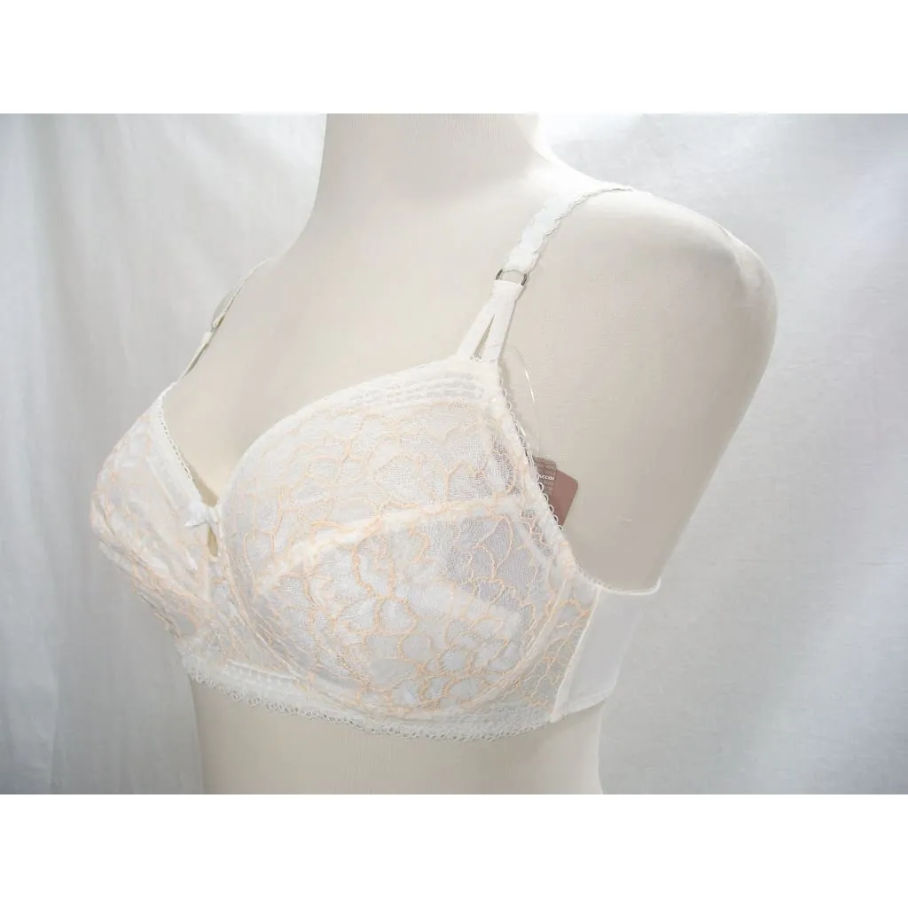 Amoena 43925 Adriana Lace Wire Free Mastectomy Bra 32B Apricot & Ivory NWT