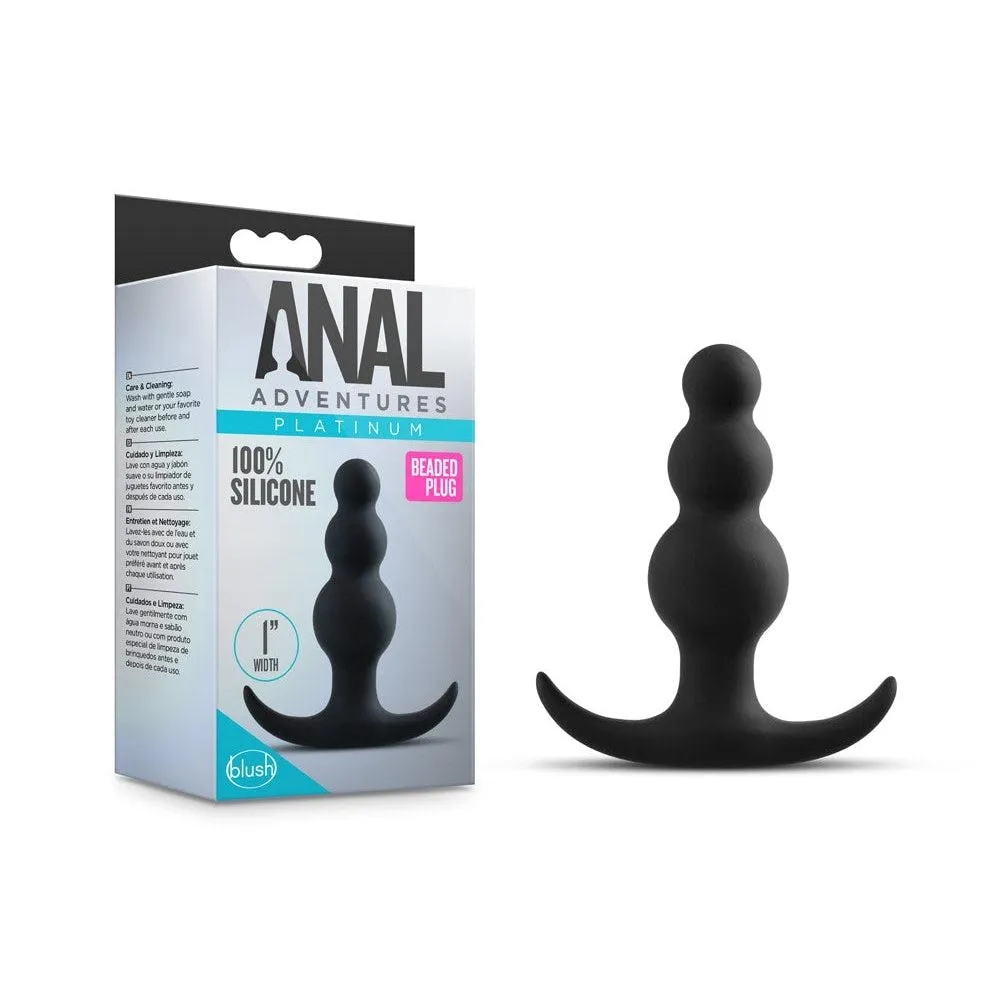 Anal Adventures Platinum - Beaded Plug - Black