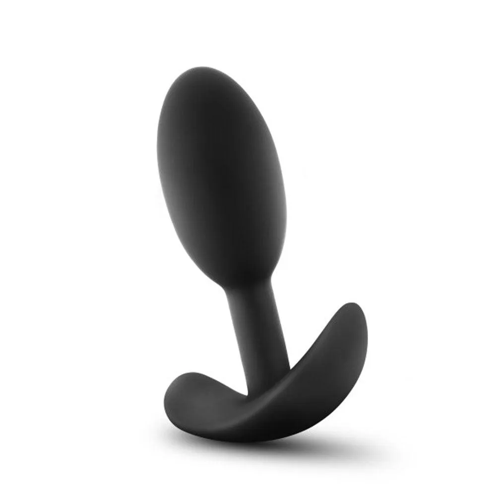 Anal Adventures - Platinum - Silicone Vibra Slim  Plug - Small - Black