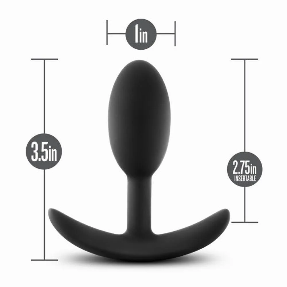 Anal Adventures - Platinum - Silicone Vibra Slim  Plug - Small - Black