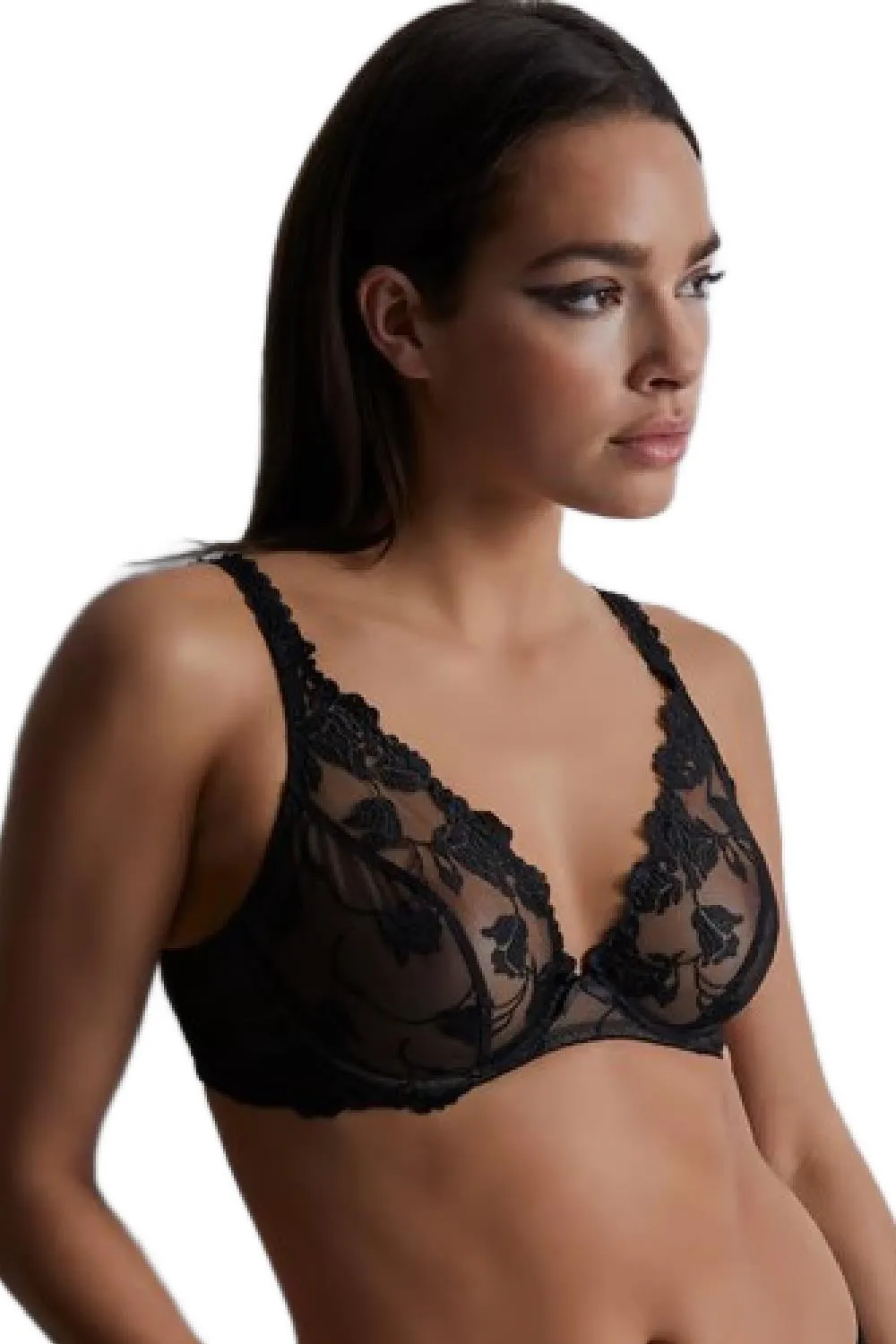 Aubade Softessence Underwired Plunge Bra, Black (TMF12)