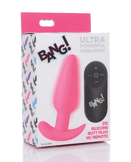 Bang! 21x Vibrating Silicone Butt Plug With remote