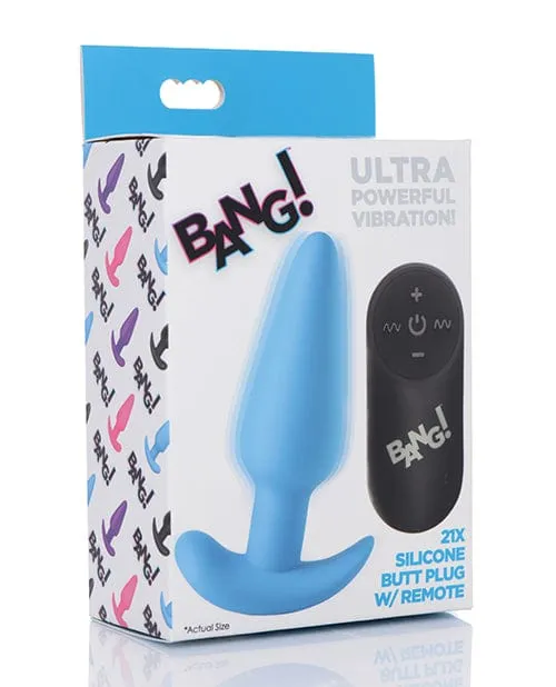 Bang! 21x Vibrating Silicone Butt Plug With remote