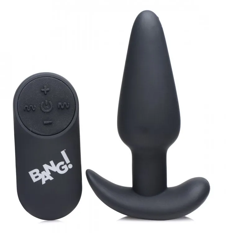 BANG Remote Control 21X Vibrating Silicone Butt Plug - Black