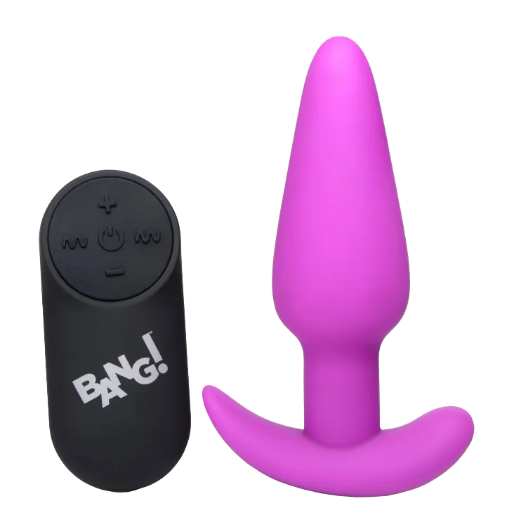 BANG Remote Control 21X Vibrating Silicone Butt Plug - Purple