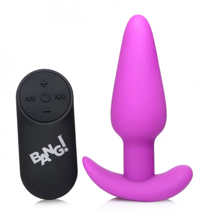 BANG Remote Control 21X Vibrating Silicone Butt Plug - Purple