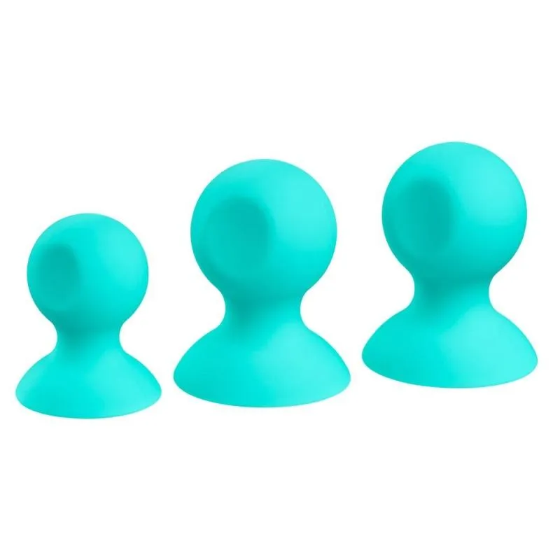 Cloud 9 Health and Wellness Nipple and Clitoral Massager Suction Set - Teal