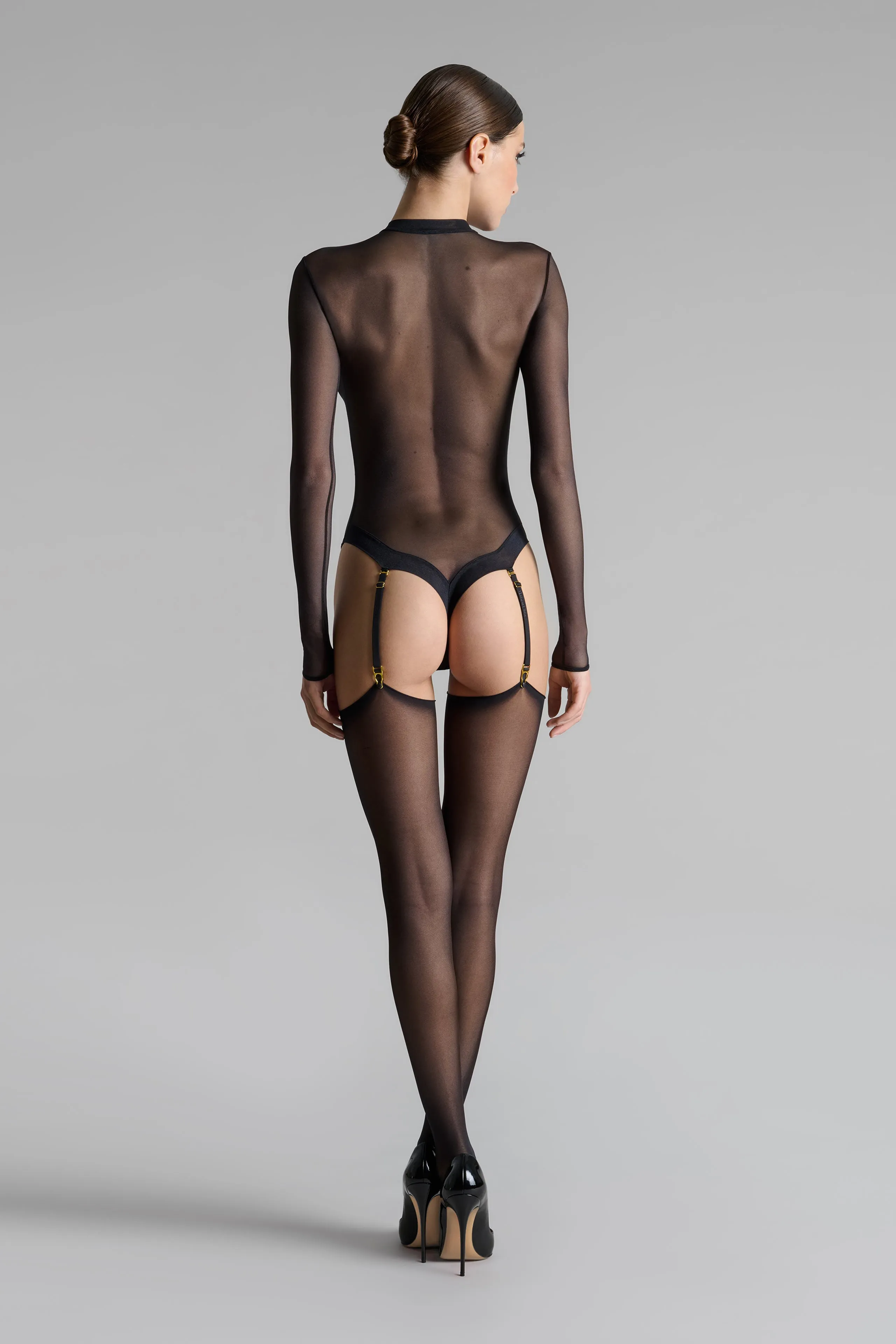 Cut and curled sheer stockings 20D - Les Coquetteries