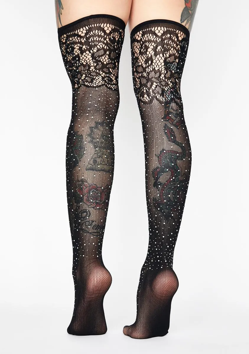 Elegance N' Bliss Rhinestone Stockings