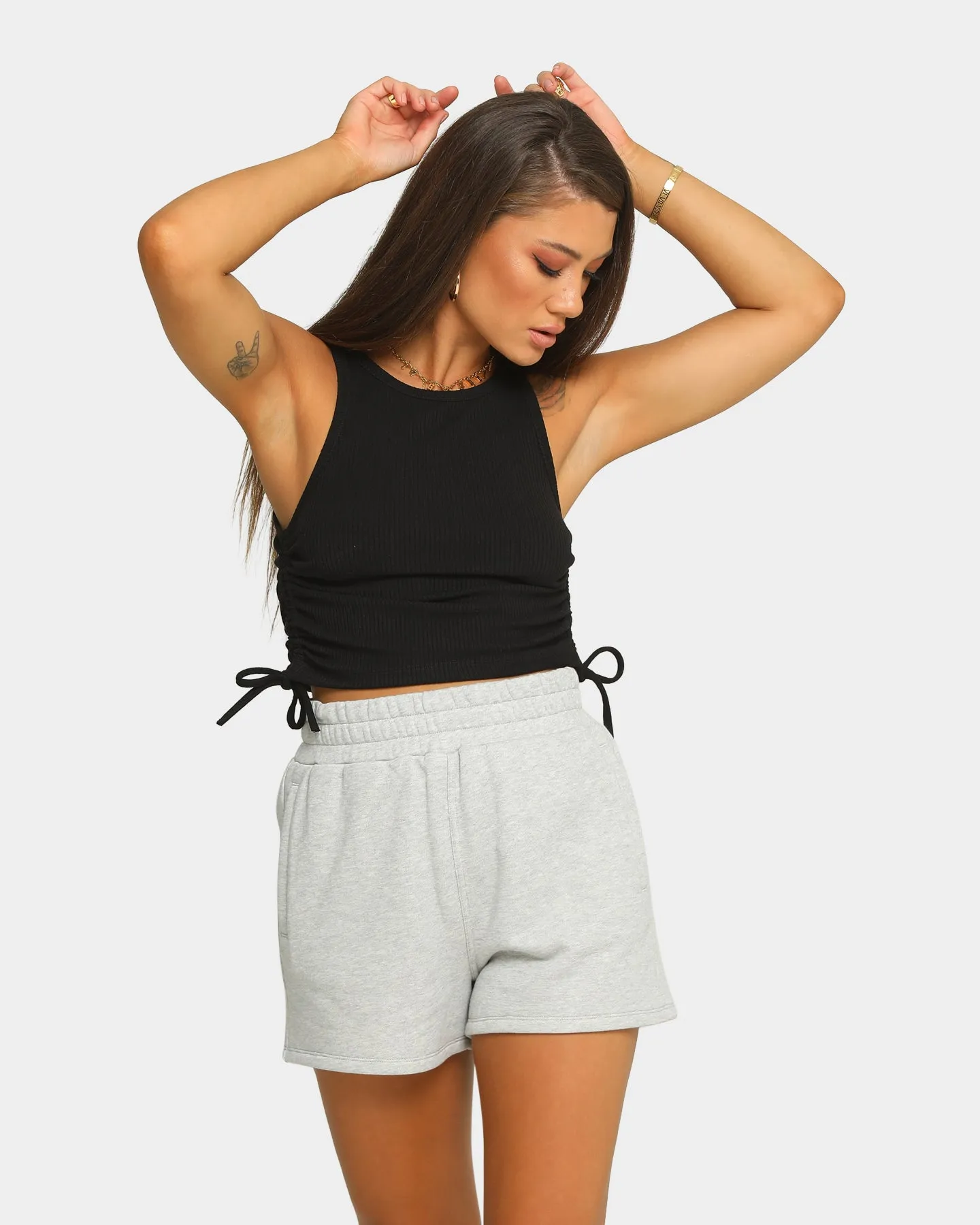 EN ES Women's Shuffle Cropped Tank Black