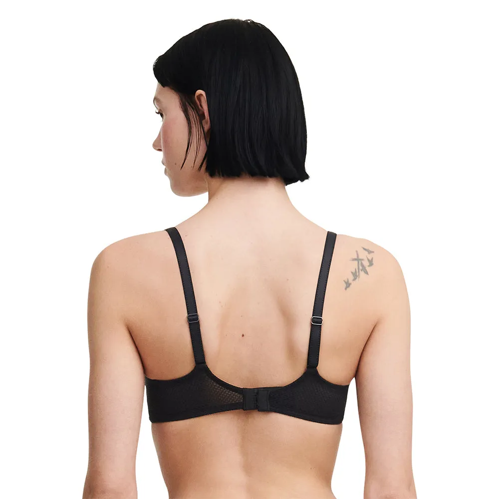 Fleurs Signature Leather Black Half Cup Bra