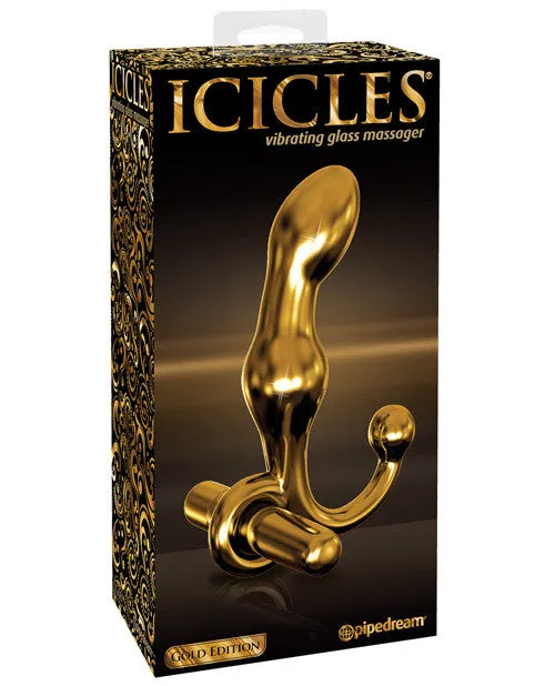 Icicles Gold Edition Glass Prostate Stimulator W-vibrating Bullet G08