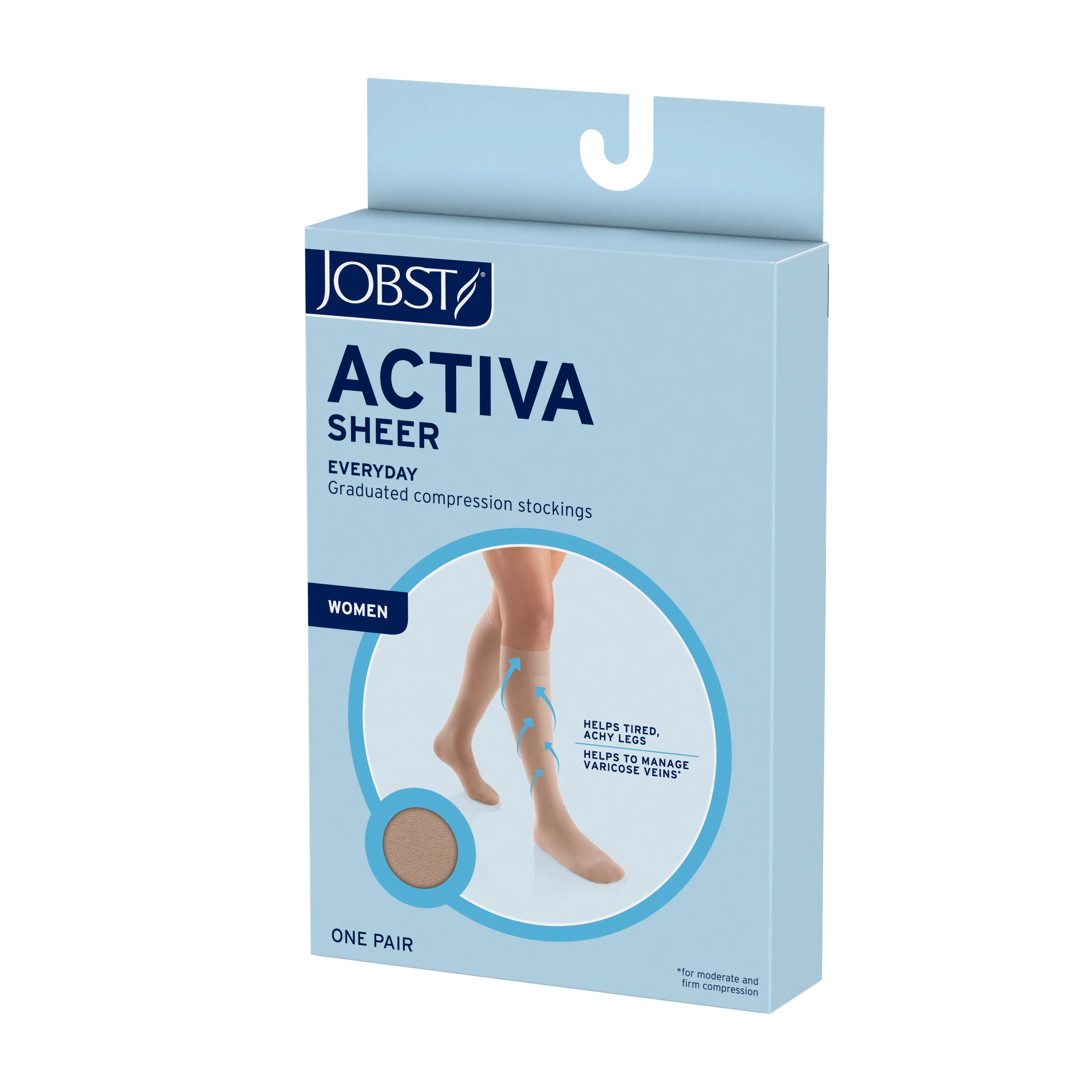 JOBST ACTIVA Sheer 20-30 mmHg Compression Socks Waist High