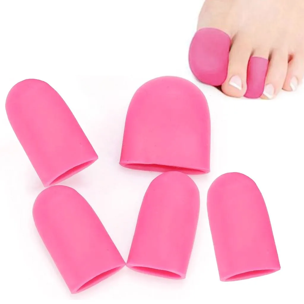 Light Pink Silicone Soak Off Cap 5pcs Pack For Toes