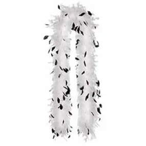 Roaring 20's White Feather Boa with Black Feathers