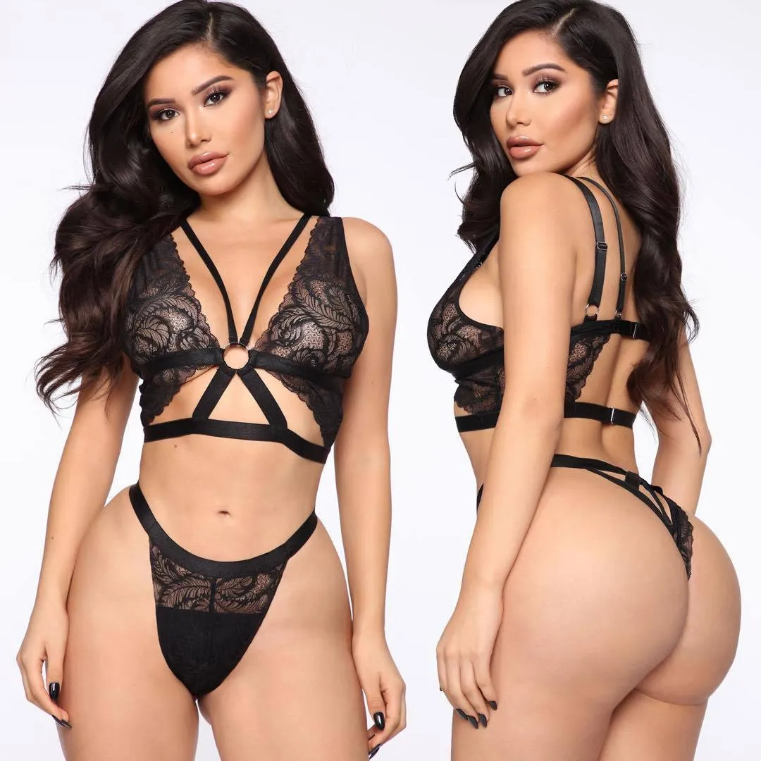 Sexy Lingerie Women Lace Sexy Three-Point Sheer Mesh Sexy Lingerie Set