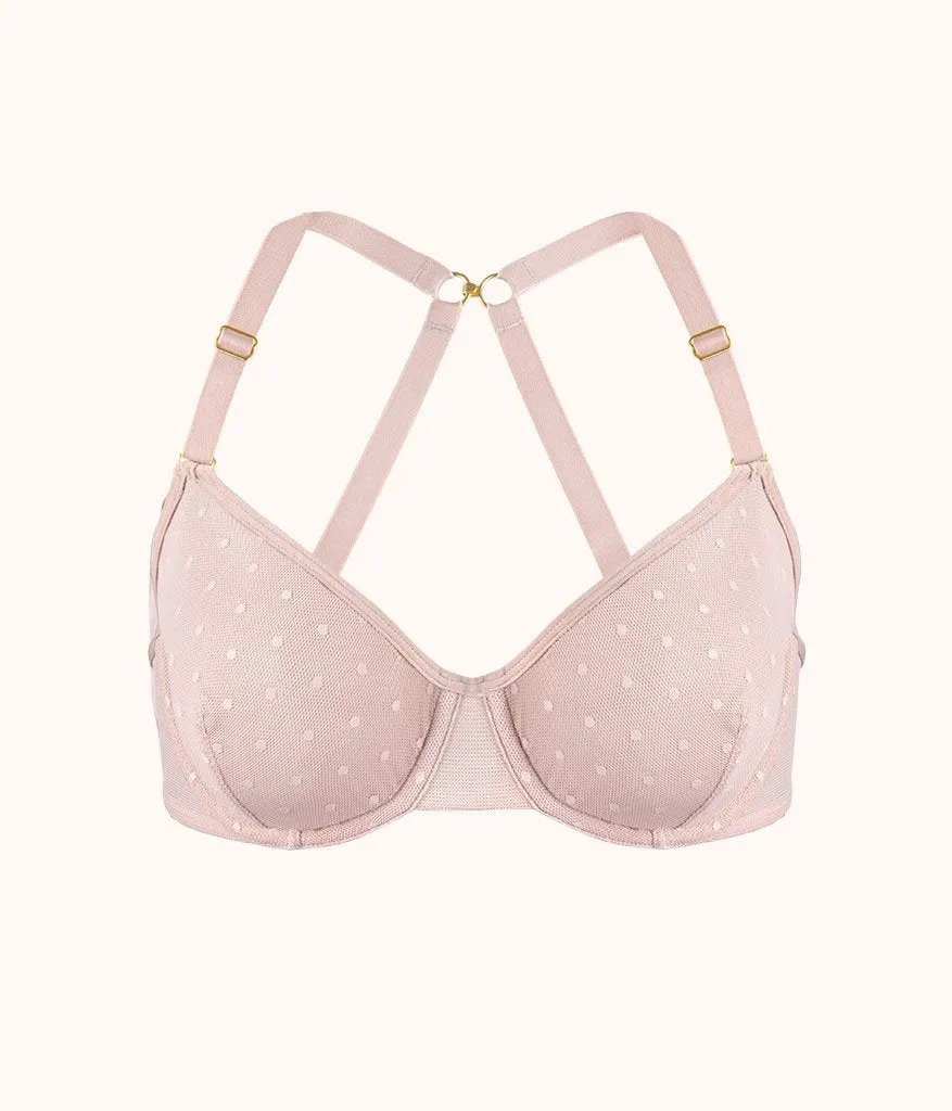 The Dot Mesh Unlined Bra: Orchid