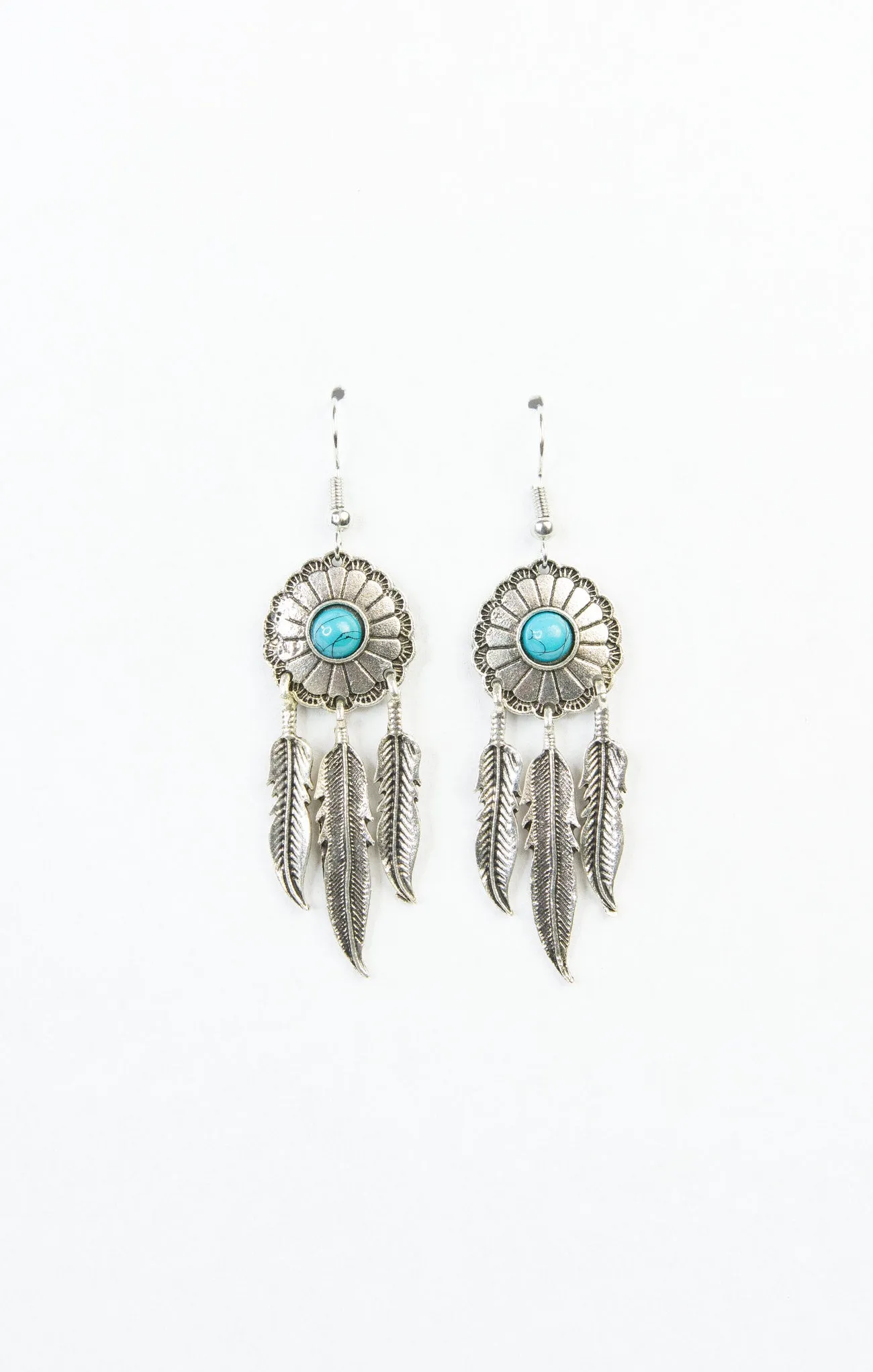 Willow Drop Earrings with Feathers